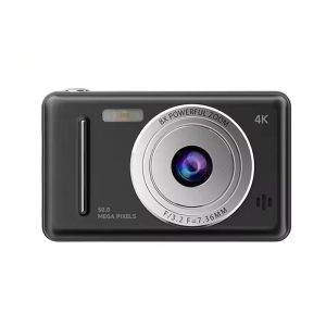 Black portable retro camera for everyday travel photos
