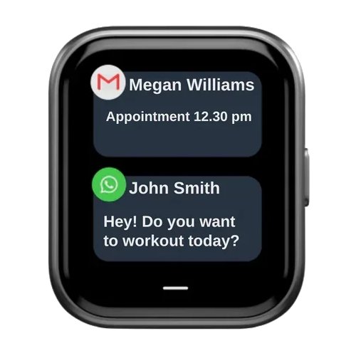 Smartwatch messages app screen