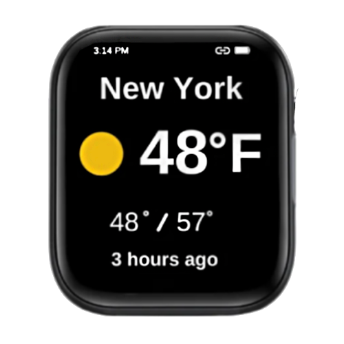 Smartwatch weather app screen